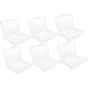 GANAZONO 6pcs Clear Plastic Storage Boxes for Organizing Postcards Photos and Cards Multi-Purpose Cases Buckle Lid for Easy Access and Display