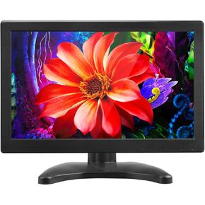 12 inch Security Monitor 1366x768 Resolution, Small HDMI Monitor Supporting VGA, HDMI Input, Small Portable Screen with Built-in Speakers for PC CCTV Camera NVR Raspberry Pi