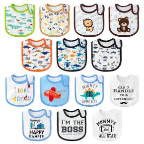 Bibs Baby Cotton Bibs حلقة خطاف قابلة للتعديل إغلاق الرضيع المريلة للجنسين للألوان متعددة الألوان الرضيع الأطفال حديثي الولادة الرضاعة المربعين على هدية الطفل للتغذية التغذية التغذية التسنين （6-12 أشهر）