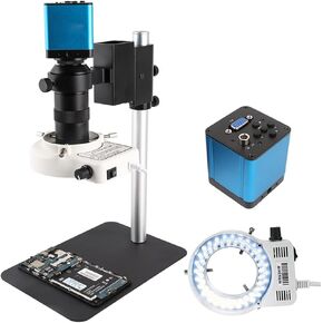 Microscope Kit 4K 48MP USB 60FPS Monocular Video Microscope Sets 38MP/16MP/13MP/8MP Digital Camera Lens Microscope Lens Adapters