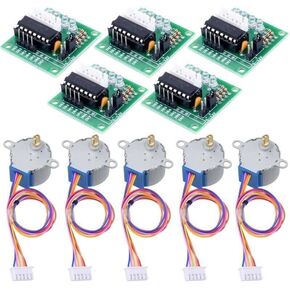 5 Sets 5V 4-Phase Geared Stepper Motor+ULN2003 Driver-Board 28BYJ-48 Fit for Arduino
