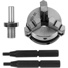 Lathe with Handle Accessory Scroll Household Easy Use Woodworking Mini Self Centering 3 Jaw Tools Manual Chuck Set Rotary Chuck