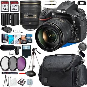 كاميرا Nikon D810 DSLR مع عدسة 24-120 مم+ميكروفون لقطة+حزمة برامج الصور+CASE+128 Gig Memory+Slave Flash+Tripod (13pc) حزمة