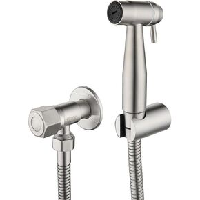 HandheldSprayer for Toilet Stainless Steel Portable Baby Cloth Diaper Sprayer PortableFaucet withHose for Feminine Wash, Adjustable Water Pressure Control, Brushed