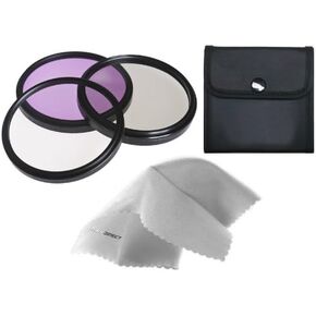 Canon TC-DC52A High Grade Multi-Coated, Multi-Threaded, 3 Piece Lens Filter Kit (52mm) + Nwv Direct Microfiber Cleaning Cloth.