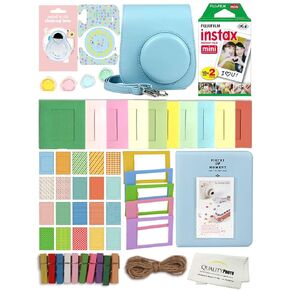Fujifilm Instax Mini 11 Deluxe 8 in 1 Accessory Bundle Kit Case Album Stickers Frames and Quality Photo Microfiber Cloth (Sky Blue)