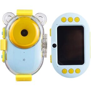 Children's Waterproof Digital Camera Sports Diving Dual Lens Camera Toy, Shockproof and Front and Rear Selfie Camera 8 MP (Blue) in Saudi Arabia