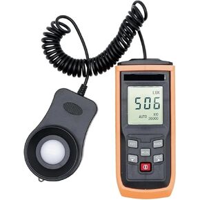 Digital Illuminance Light Meter Tester, Digital Light Meter Handheld LCD Photography Luminometer Max Min 0-200000 LUX Photometer Illuminance Tester for Set Design, Factory, Office or Home use