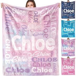 Ships Next Day, Personalized Blanket for Kids Custom Baby Blanket with Name Customized Flannel Throw Blanket Personalized Christmas Blankets Gifts for Girls Boys Men Women Mom