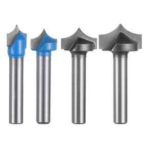 مجموعة Roundover Roundover Point Cutter مجموعة 1/4 "Shank 3/8" 1/2 "5/8" 3/4 "قطع القطر 2 جولة الناي على جهاز التوجيه CNC لأداة نقش الخشب ثنائية الأبعاد وثلاثي الأبعاد