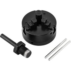 Mini Lathe Chuck Set, 3 Jaws Self-Centering Lathe Chucks, Z011 Extension Three Jaw Chucks and Connecting Rod Set, Electric Drill Chuck(COLOR:black)