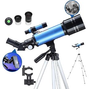 Ultra Hd, Telescope for Adults Astronomy Beginners 70Mm Refractor Telescopes with Adjustable 51 Inch Tripod Phone Adapter Erect-Image Diagonal and Moon Filter,for Indoor/Outdoor.