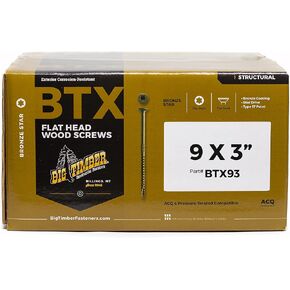 Big Timber BTX93#9 by 3-inch T-25-drive bit Bronze Star Flat Head Screws-Exterior,(2000 per Box)