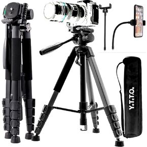79 Inch Camera Bracket, 5-Section Adjustable 3-Way Gimbal Bracket, Monopod, Travel Telescope Bracket, Horizontal Telescope, Mobile Phone Professional Stand