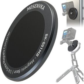 MOSENVAK 1/4 Magnetic Base Camera Magnetic Converter Aluminum Round Magnet Base with 1/4''-20 Male Thread for Action Camera, for Gopro and Security Camera