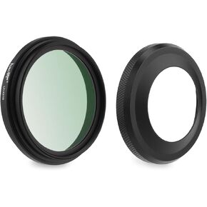 Haoge Lens Hood مع حلقة محول ومرشح UV-49 ل Fuji x100vi fujifilm finepix x100v كاميرا