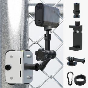 360° Adjustable Magnetic Fence Mount, Post Mount for Mevo Start, GoPro, iPhone and Action Cameras, Two 1/4" Threaded Points, with Safety Rope, for Recording Baseball,Softball and Tennis Games