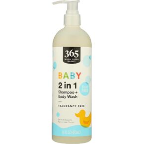 365 by Whole Foods Market, Baby & Up 2-in-1 Shampoo/Body Wash, Fragrance Free, 16 Fl Oz