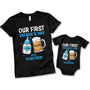 Custom Our First Fathers Day Matching Shirts, Dad and Son Matching Outfits, Father and Daughter Shirts