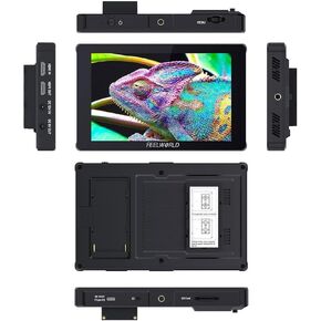 F7 Plus 7 Inch Camera Field Monitor, 4K HDMI Touch Screen 1200nits HDR 3D LUT Support DSLR Video Monitor with External Power Kit for Filmmaking Vlogging Videography