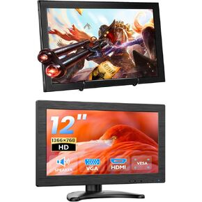 Eyoyo EM116DF 12-inch Small Monitor 1366x768 & 2K Small Monitor 12 Inch QHD 2160x1440