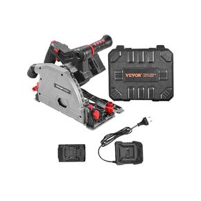 VEVOR Cordless Track Saw, 5-1/2 in Blade, Brushless Plunge Circular Saw Kit, Tracksaw with 4Ah 20V Battery, Hard Case, 2.05 in Cutting Depth, for Wood, Plastic, Tool Only (Guide Rail Sold Separately)