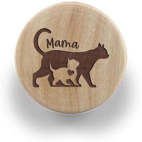 Cute Animal Mothers and Babies Wooden Engraved Knob Nursery Drawer Pull Rustic Doorknob Nature Wood Cabinet Furniture Handles - (Color: 4X2.5cm 1pcs)