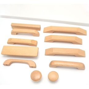 Modern Beech Wooden Handles For Cabinet And Wardrobe Drawer Handles Drawer Dresser Door Knobs Cupboard Knob Furniture Handle