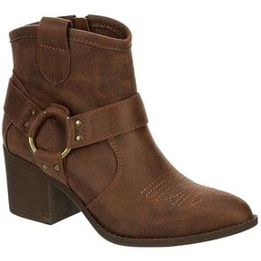 XAPPEAL Dolly - Women's Western Buckle Block Heel Cowgirl Ankle Boots