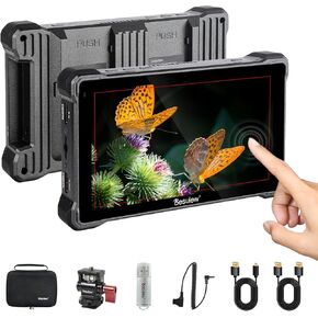 Desview A7 Camera Field Monitor, 7 inch Touch Screen 2800nit 1920 * 1080 Full HD 4K HDMI with 3D Lut Waveform VectorScope Histogram False Color Peaking Focus for DSLR Camera