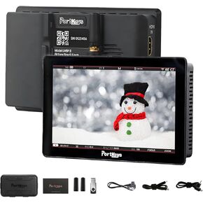 Portkeys LH5P II 5.5" 4K HDMI Field Monitor – 2200 Nit Brightness, Wide Color Gamut, Touchscreen, Peaking, LUT Support, Waveform, Wireless Camera Control for Sony/Blackmagi c/Cano n
