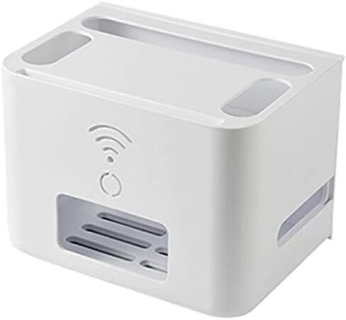 Router Storage Box，Router Storage Box WiFi Router Bracket Set-top Box 2 Tiers Set-top Box Supports Home and Office WiFi Router Adjustable Cable Box Stands，White-29.2 * 21 * 20.9cm in Saudi Arabia