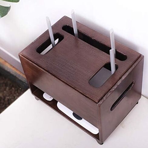 Router Storage Box，Router Storage Box Box WiFi Router Bracket Set-top Router Equipment Wall Shelf for Living Room Hotel Home and Office WiFi Router Adjustable，Natural-Brown in Kuwait