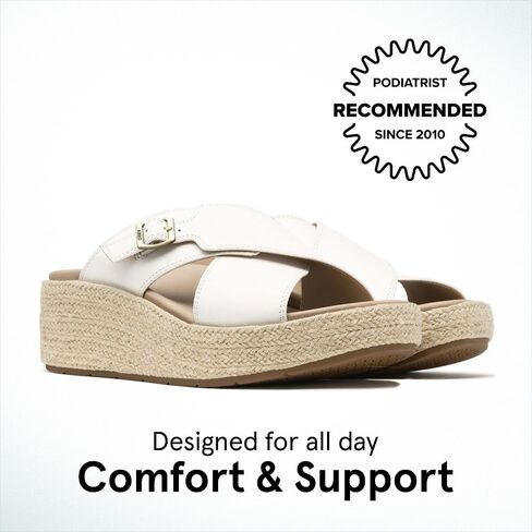 ABEO Women's Solstice Cross Slide Sandals | Arch Support Wedge Sandals | Built-In Metatarsal Pads | Black, Size 6-11 in Saudi Arabia
