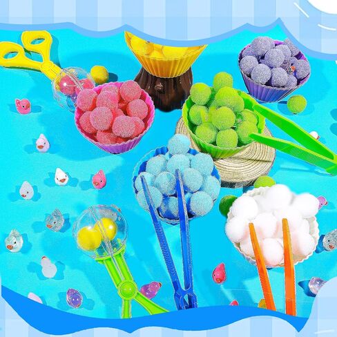 Bbiamsleep 352 Pcs 4th of July Sensory Bin Filler Fine Motor Skills Counting Sorting Pom Poms Decorations Patriotic Sensory Bin Items for Independence Day Sorting Counting Training in Saudi Arabia