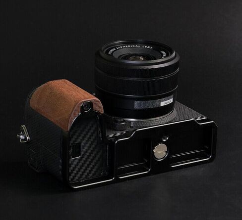 Handmade Wood Hand Grip Holder Handle for X-S20 XS20 Camera with Alloy Baseplate (Ebony(Black Alloy Base)) in Saudi Arabia