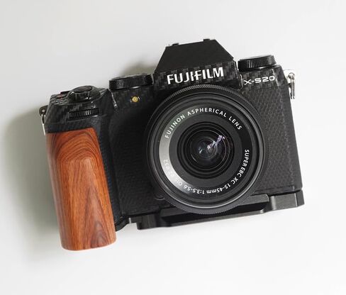 Handmade Wood Hand Grip Holder Handle for X-S20 XS20 Camera with Alloy Baseplate (Ebony(Black Alloy Base)) in Kuwait