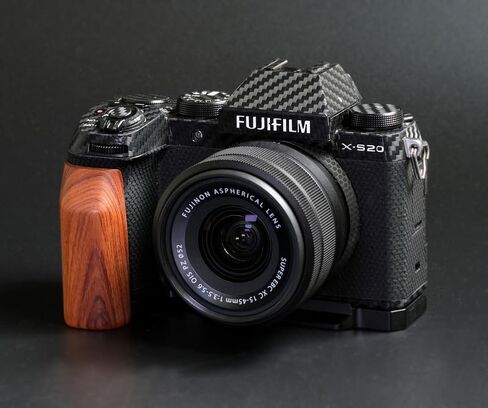 Handmade Wood Hand Grip Holder Handle for X-S20 XS20 Camera with Alloy Baseplate (Ebony(Black Alloy Base)) in Kuwait