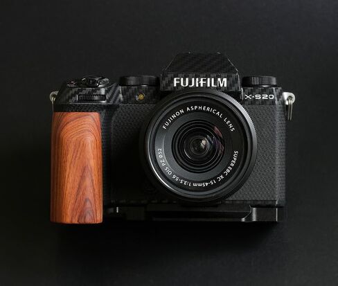 Handmade Wood Hand Grip Holder Handle for X-S20 XS20 Camera with Alloy Baseplate (Ebony(Black Alloy Base)) in Kuwait