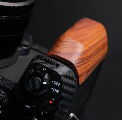 Handmade Wood Hand Grip Holder Handle for X-S20 XS20 Camera with Alloy Baseplate (Ebony(Black Alloy Base)) in Kuwait