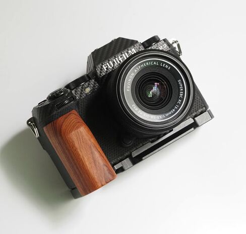 Handmade Wood Hand Grip Holder Handle for X-S20 XS20 Camera with Alloy Baseplate (Ebony(Black Alloy Base)) in Kuwait