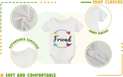 Baby Triplets Bodysuit Best Friends Forever Newborn Twin Clothes Boys Romper Girls Outfit With Hat Set in Kuwait