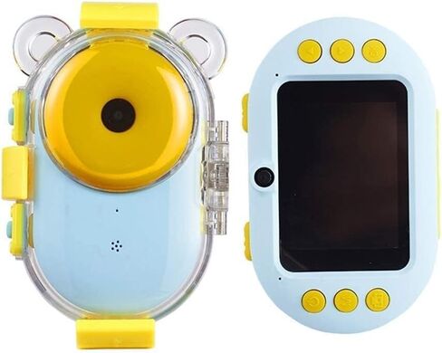Children's Waterproof Digital Camera Sports Diving Dual Lens Camera Toy, Shockproof and Front and Rear Selfie Camera 8 MP (Blue) in Saudi Arabia
