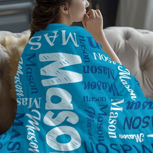 Ships Next Day, Personalized Blanket for Kids Custom Baby Blanket with Name Customized Flannel Throw Blanket Personalized Christmas Blankets Gifts for Girls Boys Men Women Mom in Saudi Arabia