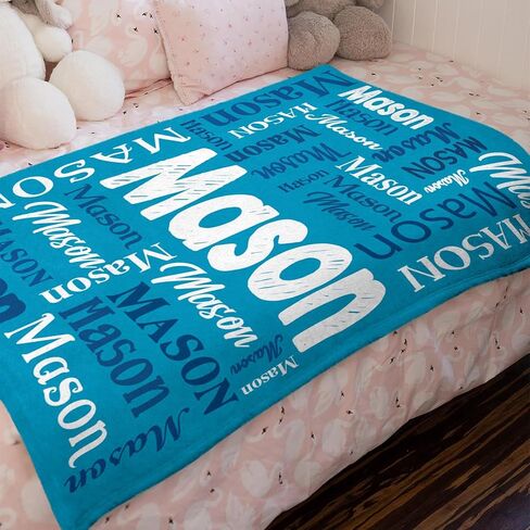 Ships Next Day, Personalized Blanket for Kids Custom Baby Blanket with Name Customized Flannel Throw Blanket Personalized Christmas Blankets Gifts for Girls Boys Men Women Mom in Saudi Arabia