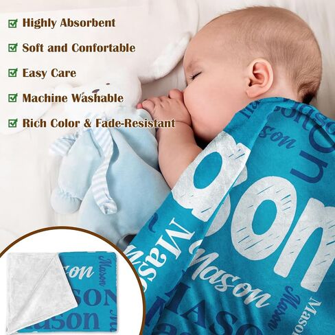 Ships Next Day, Personalized Blanket for Kids Custom Baby Blanket with Name Customized Flannel Throw Blanket Personalized Christmas Blankets Gifts for Girls Boys Men Women Mom in Saudi Arabia