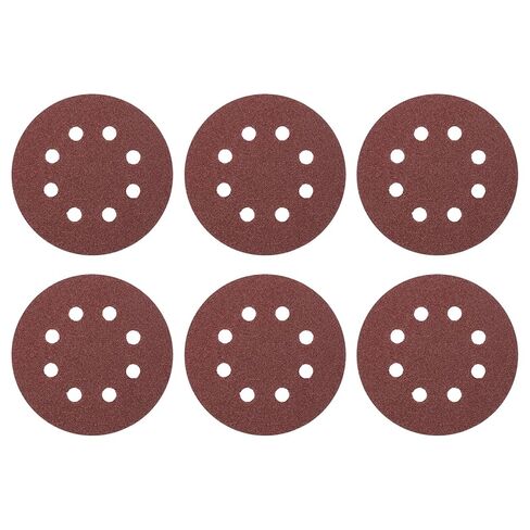 Harfington 150 pcs 5 بوصة القرص الرملي 8 ثقب 320 خطاف الحصن وورق الصنفرة العشوائية منصات الصنفرة المدارية العشوائية لتلميع المعادن للسيارات الخشبية in Saudi Arabia