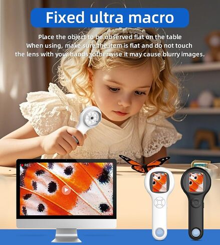 المجهر للأطفال ، ألعاب مجموعة العلوم التعليمية الكاميرا الزجاجية الرقمية المكبرة باليد ، Macro Fix Focus Mini Microscopes 500x التكبير ، تكبير 4x ، التعلم التفاعلي in Kuwait