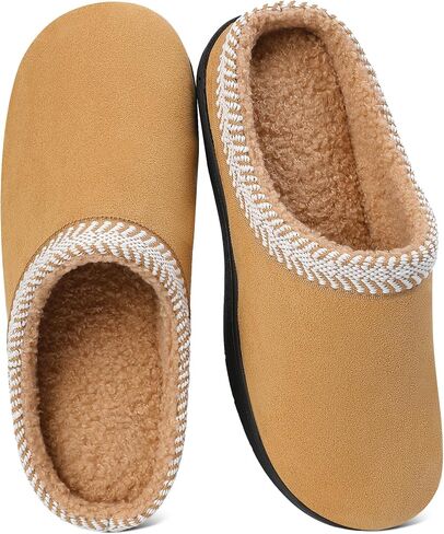Mixin Womens House Slippers مريح الفراء الدافئ مبطن بأحذية غرفة نوم الرغوة مع مطاط مضاد للانزلاق في الهواء الطلق في الهواء الطلق in Kuwait