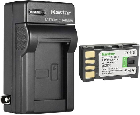 KASTAR 2-Pack BN-VF808 استبدال شاحن بطارية وجدار AC لـ JVC GR-D771US GR-D775 GR-D775EK GR-D775EX GR-D-D-D-D790 GR-D790EK GR-D790EX GR-D790US GR-D-D796 GR-D796EK GR-D796EX in Saudi Arabia